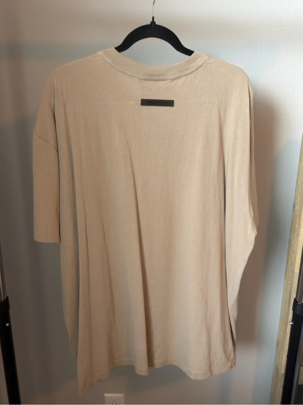 Essentials Men’s Short Sleeve Logo Tee in Sand